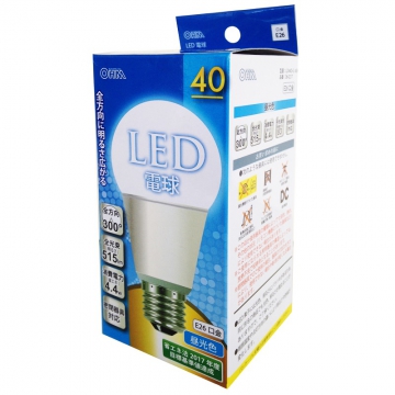 LED電球 E26 40形相当 昼光色 [品番]06-0217