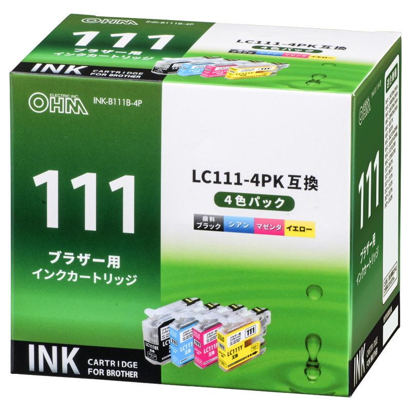 ブラザー互換 LC111-4PK 顔料ブラック＋染料3色 [品番]01-4186｜株式