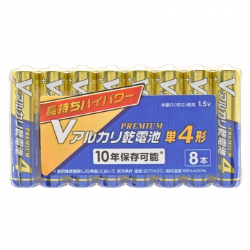 Vアルカリ乾電池 プレミアム 単4形 8本 [品番]08-4117