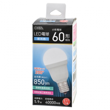 LED電球小形 E17 60形相当 昼光色 [品番]06-5477